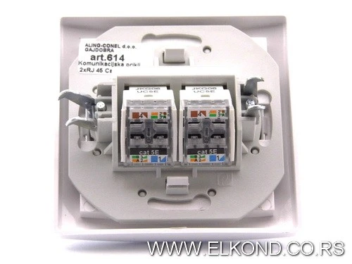 PRIKLJUČAK UTP RJ45 DUPLI PRESTIGE BELA