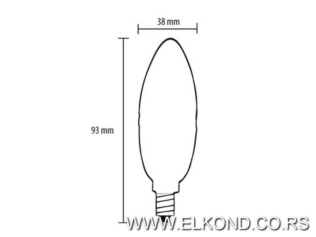 LED SIJALICA  1.8W E14 220V SVEĆA PROSTO ne