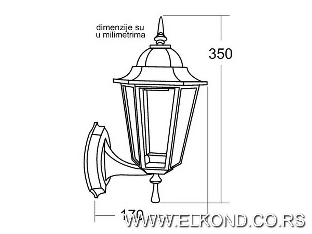 BAŠTENSKA LAMPA M2002-G 60W E27 BELI