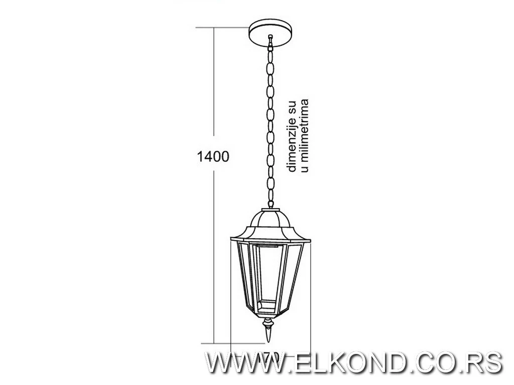 BAŠTENSKA LAMPA M2002-V 60W E27 CRNI