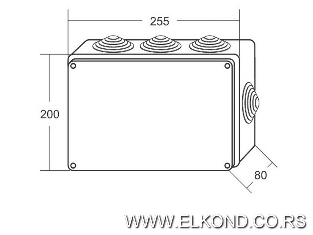 RAZVODNA KUTIJA OG PVC 255X200X80