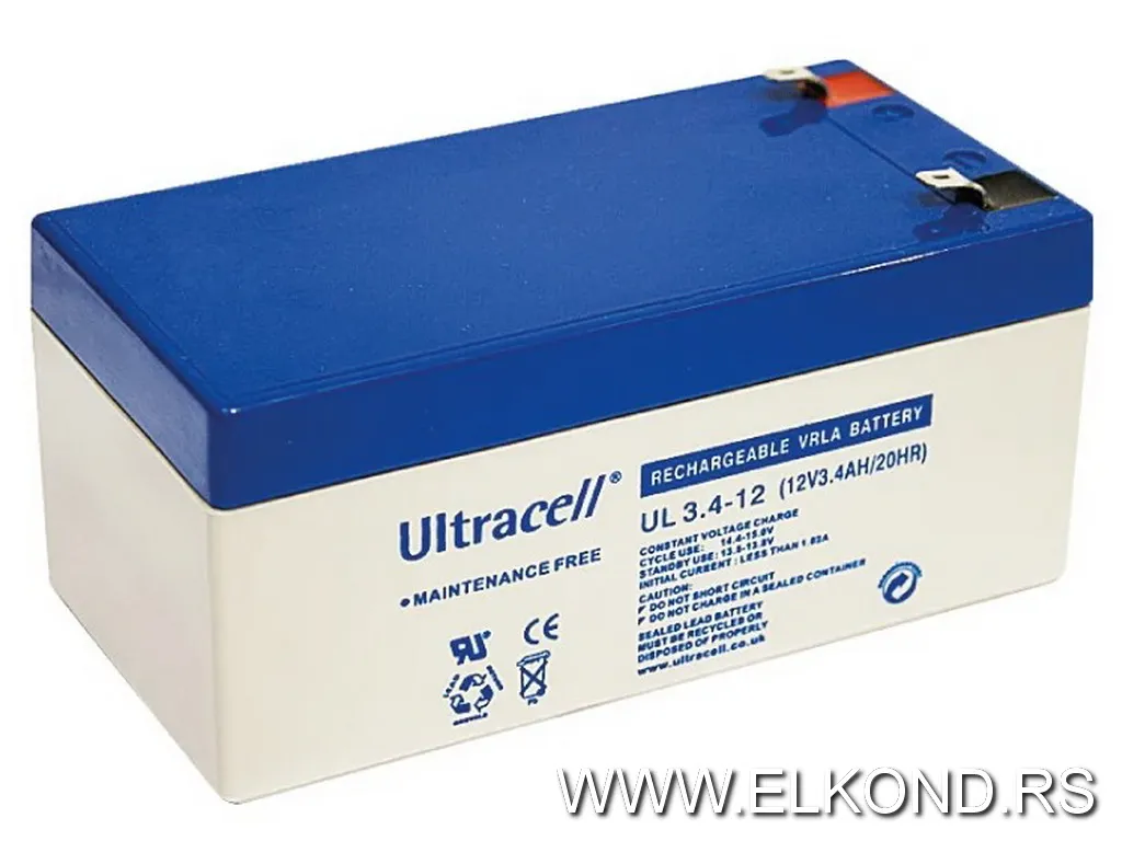 Akumulator žele 12V 3,4Ah 134X67X67mm Ultracell