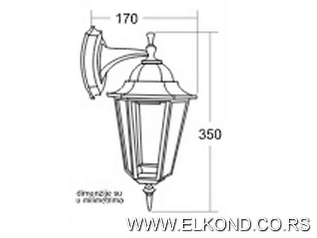 BAŠTENSKA LAMPA M2002-D 60W E27 BELI