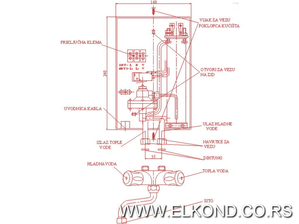 **BOJLER PROTOČNI 7KW TERMIL PGV 7PT VM
