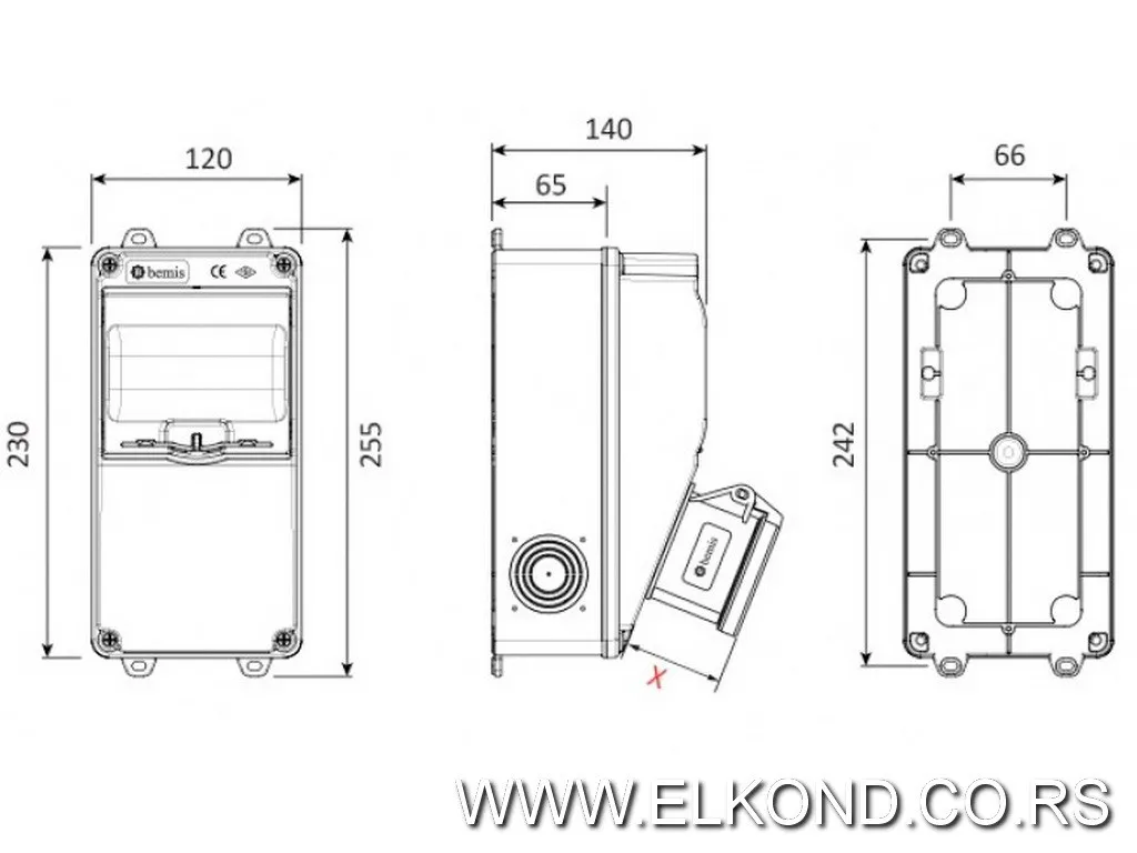 DISTRIBUTIVNE TABLE BD1 V5 25A 2X16/250V+16A