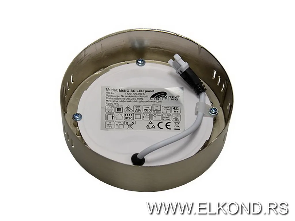 Led panel 6W 6500K 400lm okrugli nadgradni saten-nikl