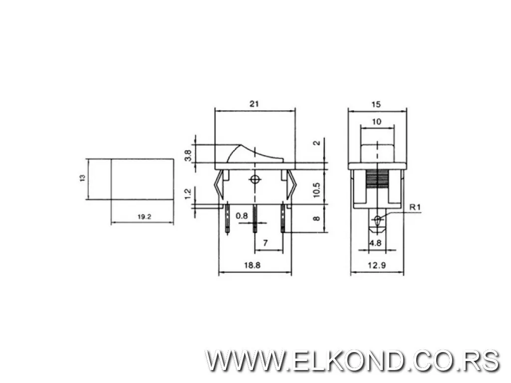 PREKIDAČ 0-1 1X6A/250V ST1/BK6A