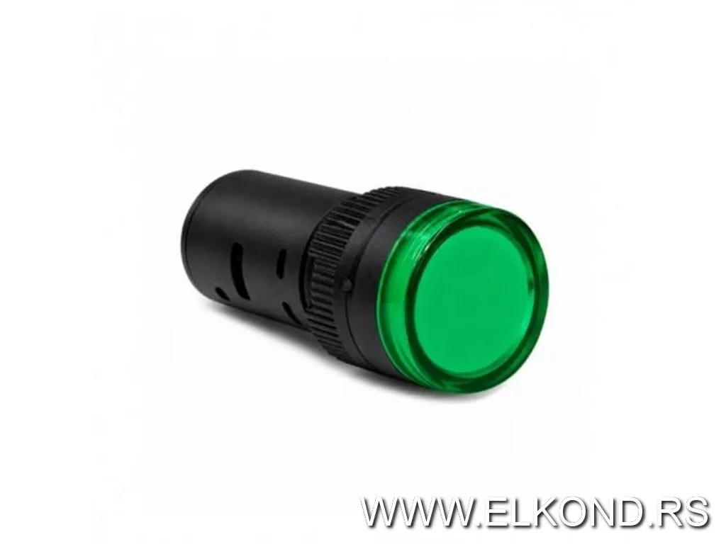 Signalna lampa fi-16 zelena led 12V MITEA